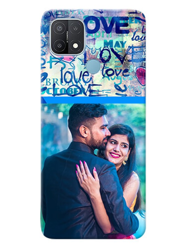 Custom Oppo A15 Mobile Covers Online: Colorful Love Design