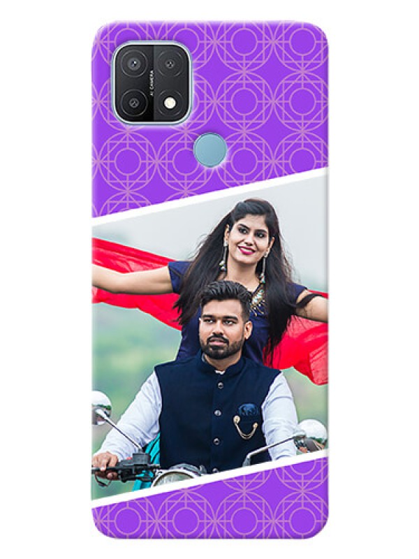Custom Oppo A15 mobile back covers online: violet Pattern Design