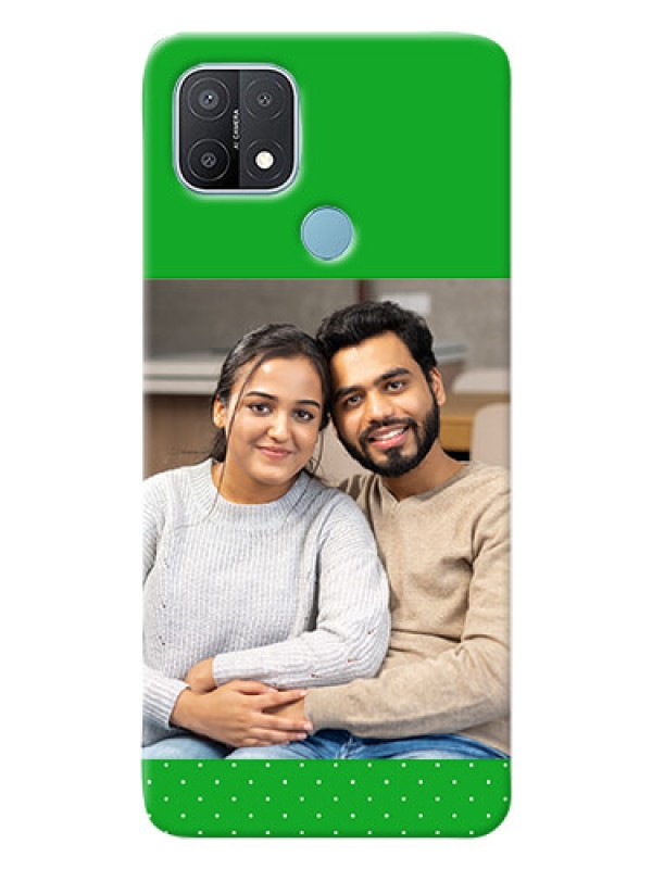 Custom Oppo A15 Personalised mobile covers: Green Pattern Design