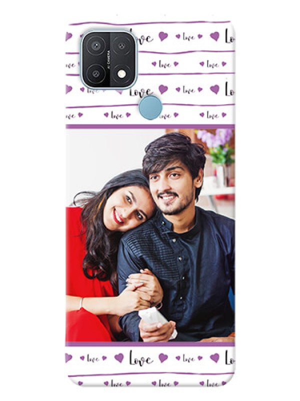 Custom Oppo A15 Mobile Back Covers: Couples Heart Design