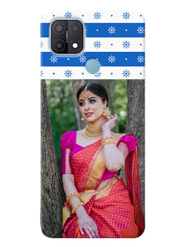 Custom Oppo A15 custom mobile covers: Snow Pattern Design