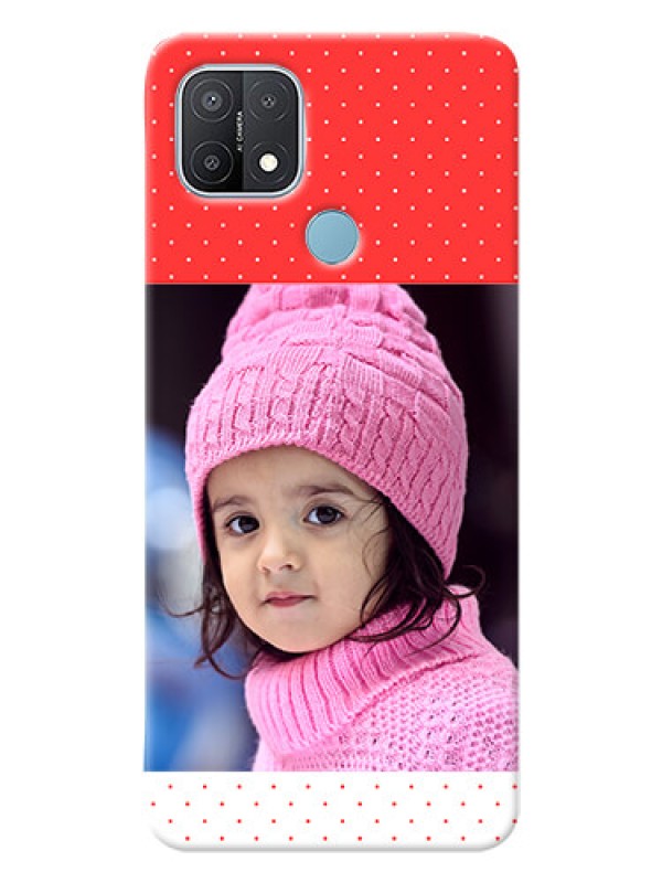 Custom Oppo A15 personalised phone covers: Red Pattern Design