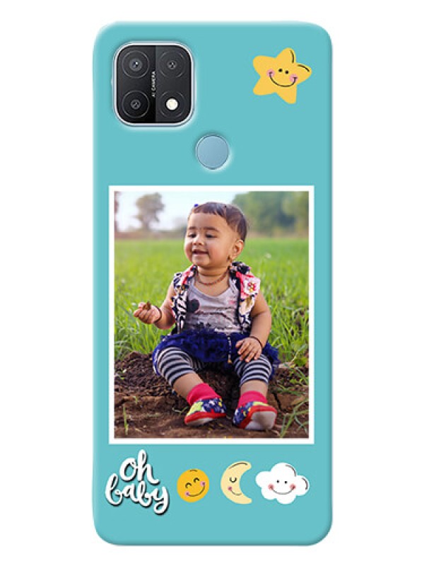 Custom Oppo A15 Personalised Phone Cases: Smiley Kids Stars Design