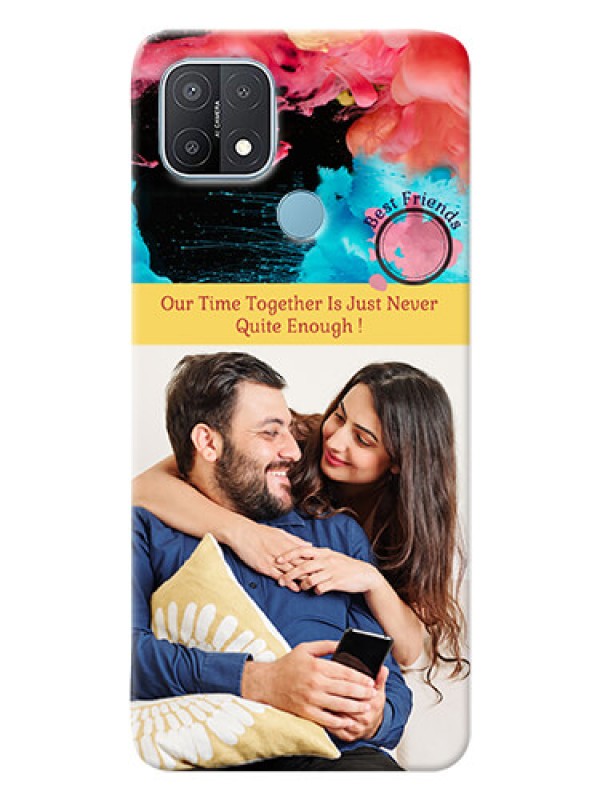 Custom Oppo A15 Mobile Cases: Quote with Acrylic Painting Design