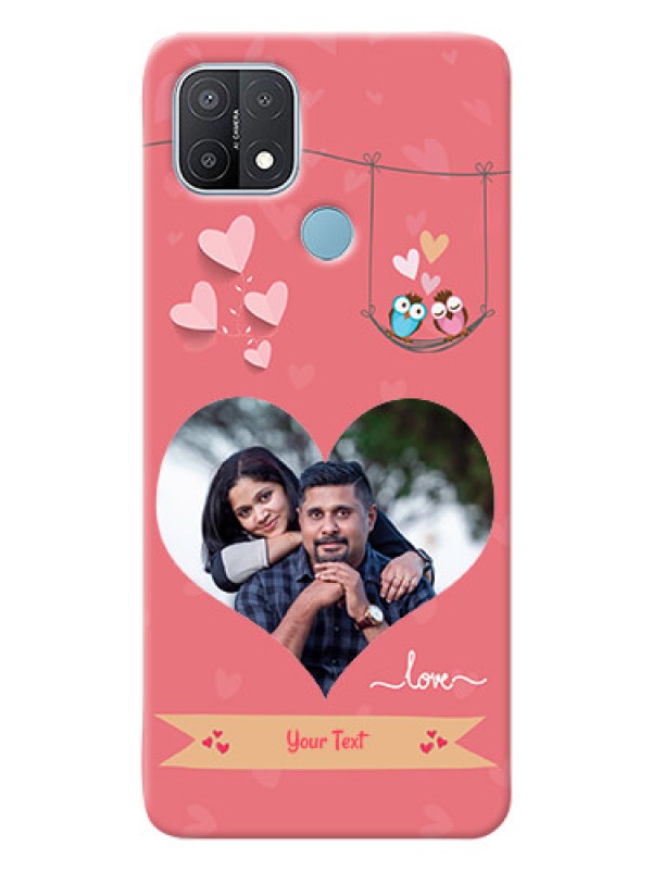Custom Oppo A15 custom phone covers: Peach Color Love Design 