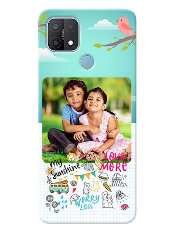 Custom Oppo A15 phone cases online: Doodle love Design