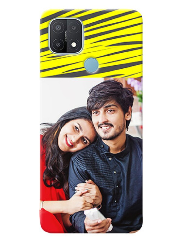 Custom Oppo A15 Personalised mobile covers: Yellow Abstract Design