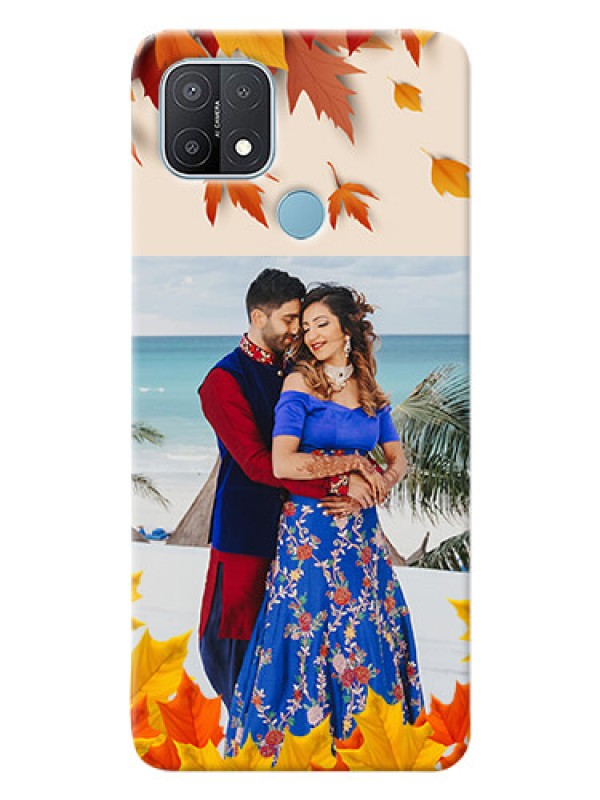 Custom Oppo A15 Mobile Phone Cases: Autumn Maple Leaves Design