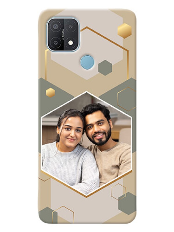 Custom Oppo A15 Phone Back Covers: Stylish Hexagon Pattern Design