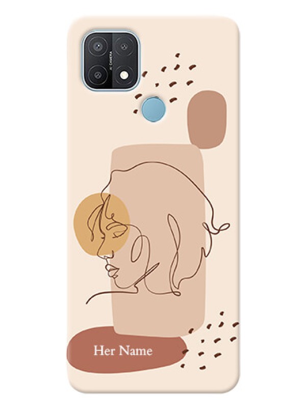 Custom Oppo A15 Custom Phone Covers: Calm Woman line art Design