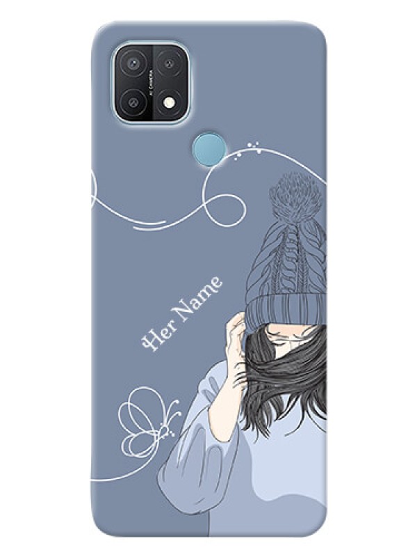 Custom Oppo A15 Custom Mobile Case with Girl in winter outfit Design