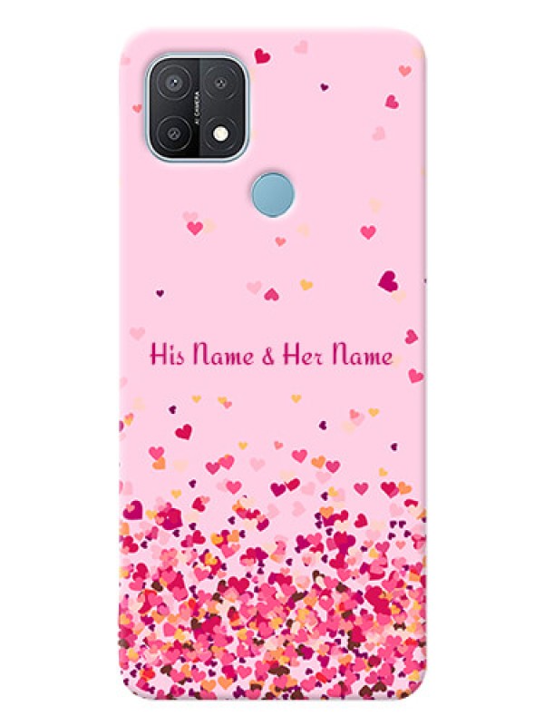 Custom Oppo A15 Phone Back Covers: Floating Hearts Design