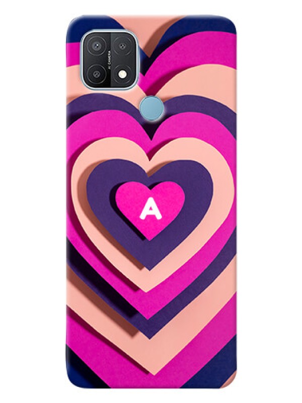 Custom Oppo A15 Custom Mobile Case with Cute Heart Pattern Design