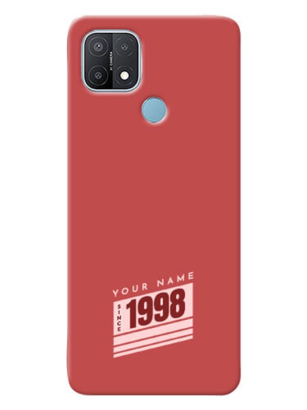 Custom Oppo A15 Phone Back Covers: Red custom year of birth Design