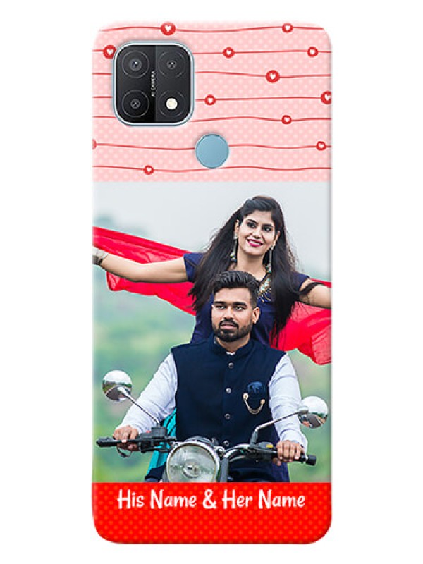 Custom Oppo A15s Custom Phone Cases: Red Pattern Case Design