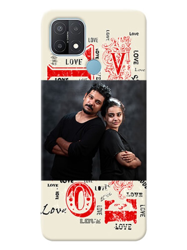 Custom Oppo A15s mobile cases online: Trendy Love Design Case