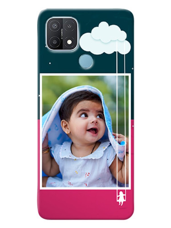 Custom Oppo A15s custom phone covers: Cute Girl with Cloud Design