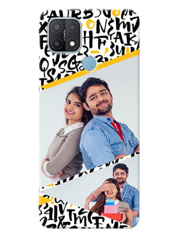 Custom Oppo A15s Phone Back Covers: Letters Pattern Design