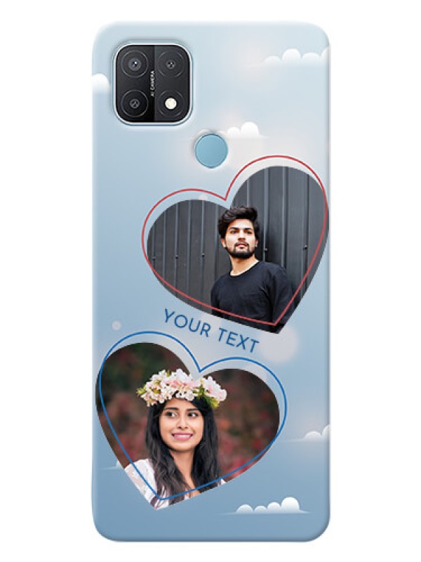 Custom Oppo A15s Phone Cases: Blue Color Couple Design 