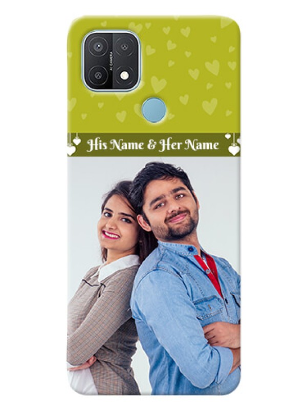 Custom Oppo A15s custom mobile covers: You & Me Heart Design