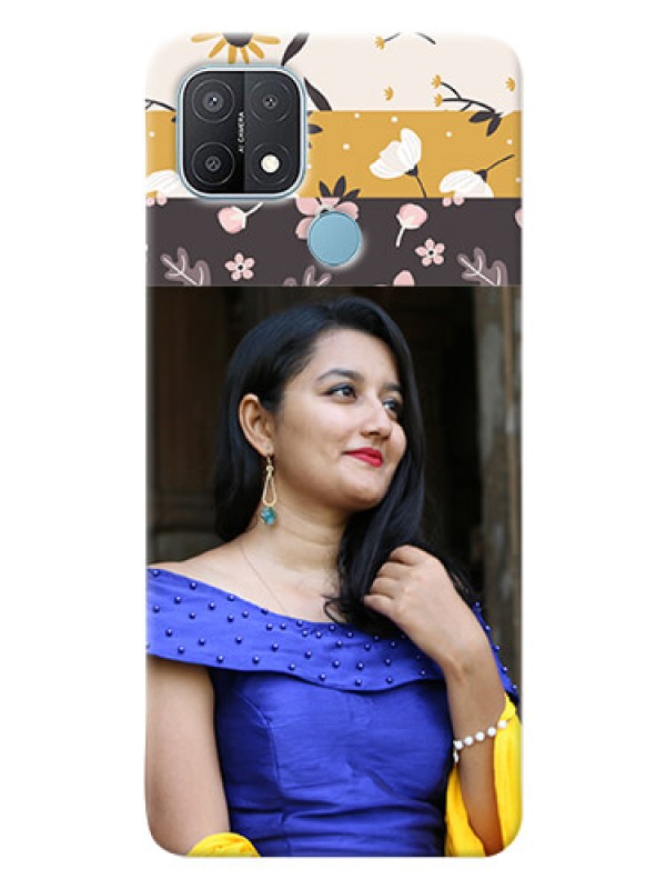 Custom Oppo A15s mobile cases online: Stylish Floral Design