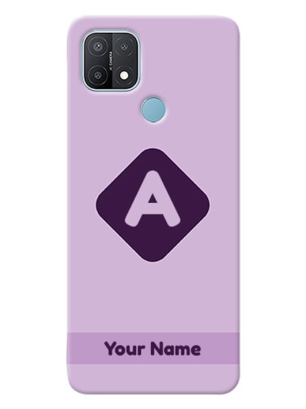 Custom Oppo A15S Custom Mobile Case with Custom Letter in curved badge Design