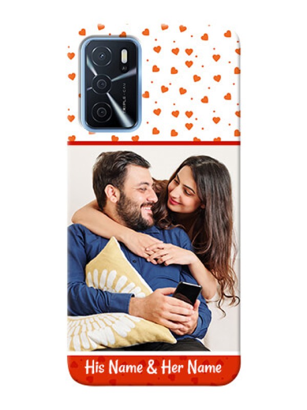 Custom Oppo A16 Phone Back Covers: Orange Love Symbol Design