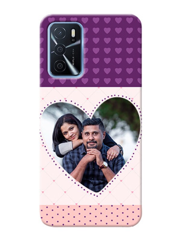 Custom Oppo A16 Mobile Back Covers: Violet Love Dots Design