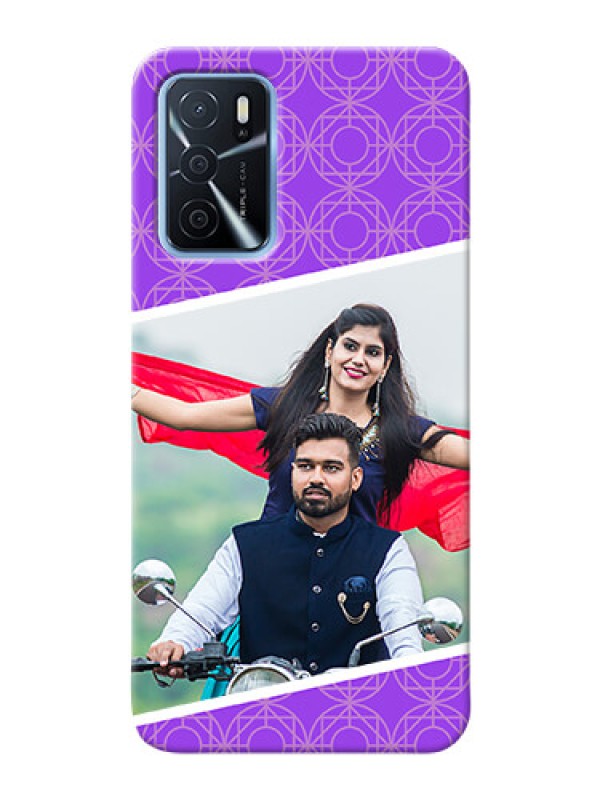 Custom Oppo A16 mobile back covers online: violet Pattern Design