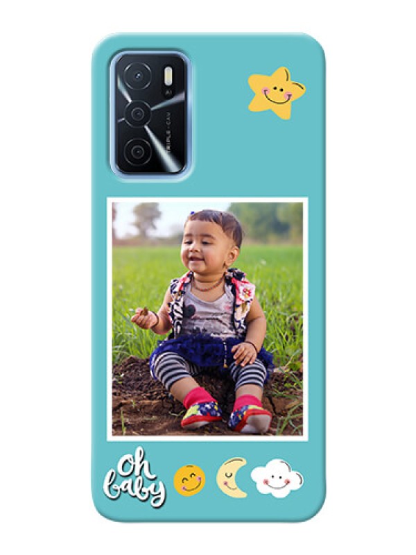 Custom Oppo A16 Personalised Phone Cases: Smiley Kids Stars Design