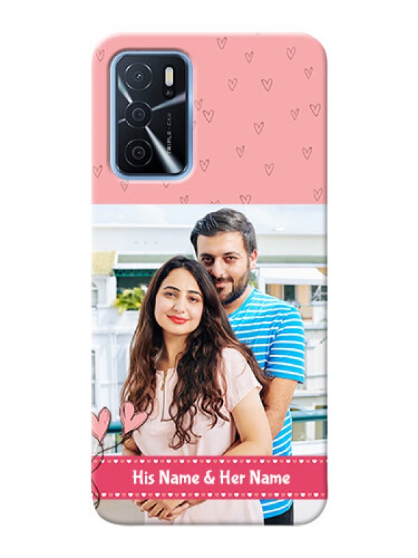 Custom Oppo A16 phone back covers: Love Design Peach Color