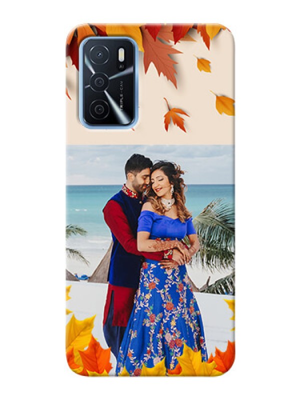 Custom Oppo A16 Mobile Phone Cases: Autumn Maple Leaves Design