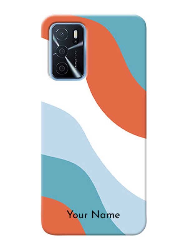 Custom Oppo A16 Mobile Back Covers: coloured Waves Design