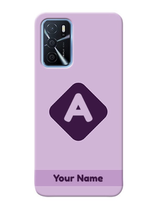 Custom Oppo A16 Custom Mobile Case with Custom Letter in curved badge Design
