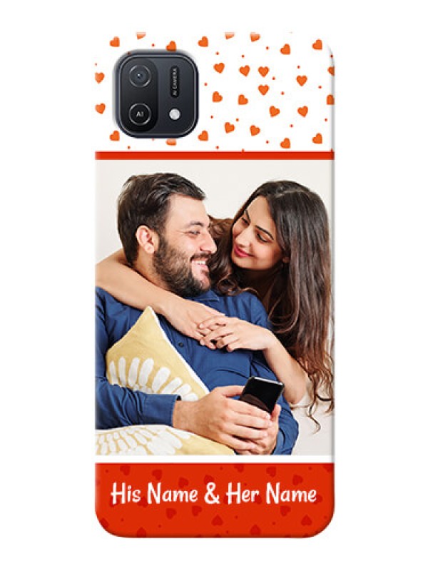 Custom Oppo A16e Phone Back Covers: Orange Love Symbol Design
