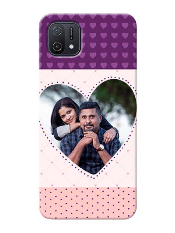 Custom Oppo A16e Mobile Back Covers: Violet Love Dots Design