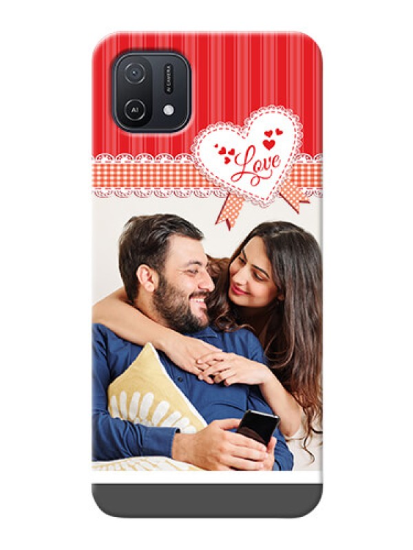Custom Oppo A16e phone cases online: Red Love Pattern Design
