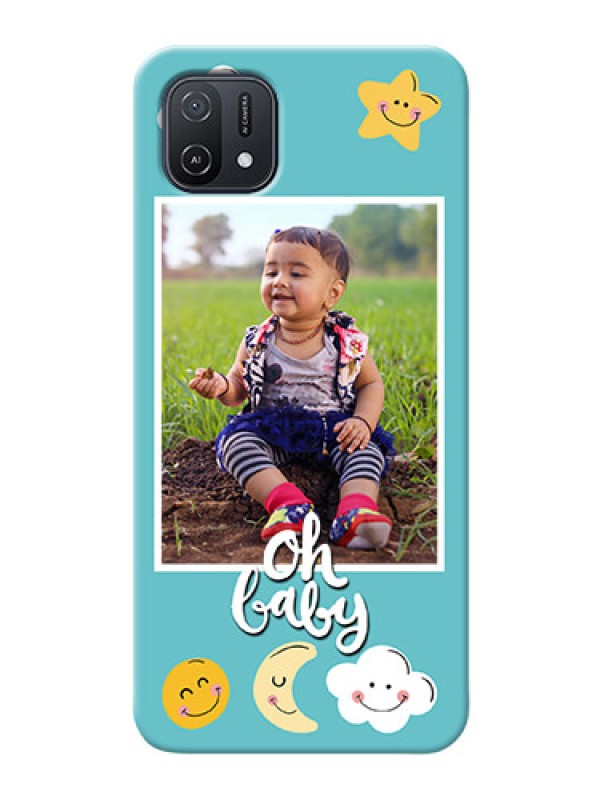 Custom Oppo A16e Personalised Phone Cases: Smiley Kids Stars Design