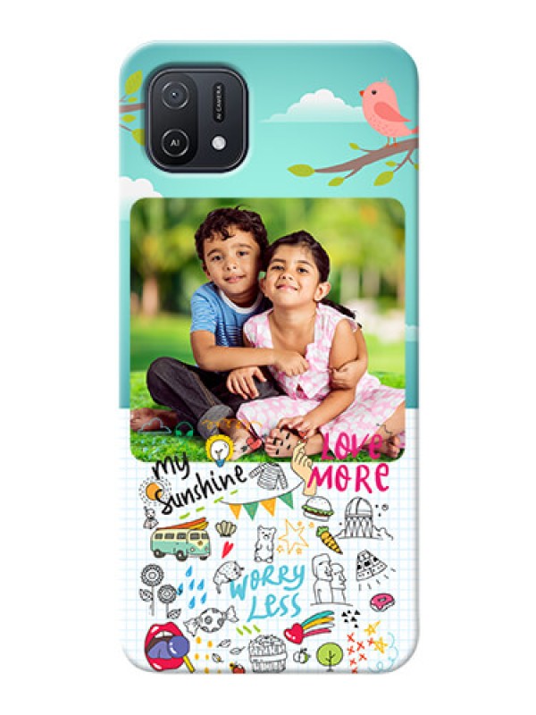 Custom Oppo A16e phone cases online: Doodle love Design