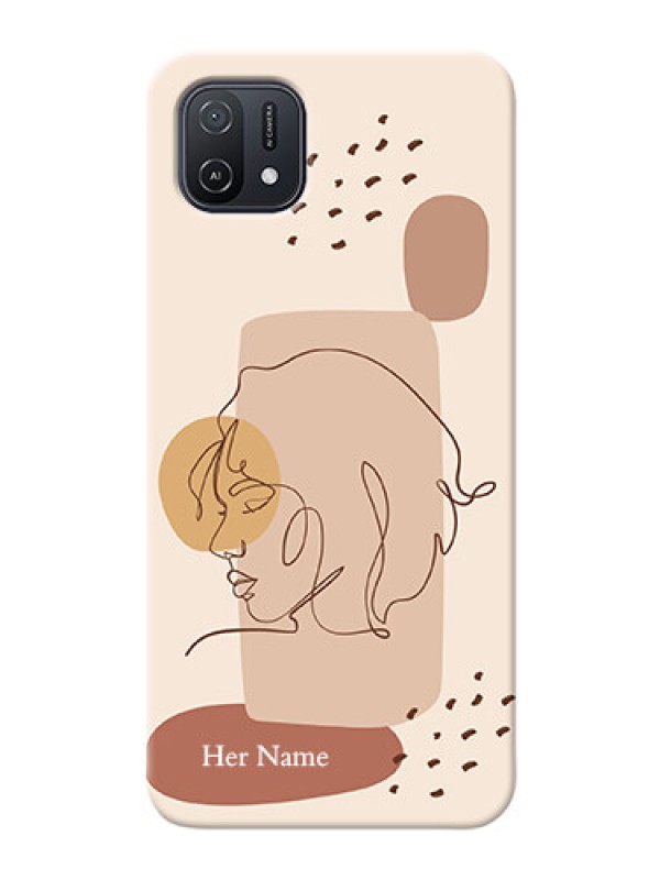 Custom Oppo A16E Custom Phone Covers: Calm Woman line art Design