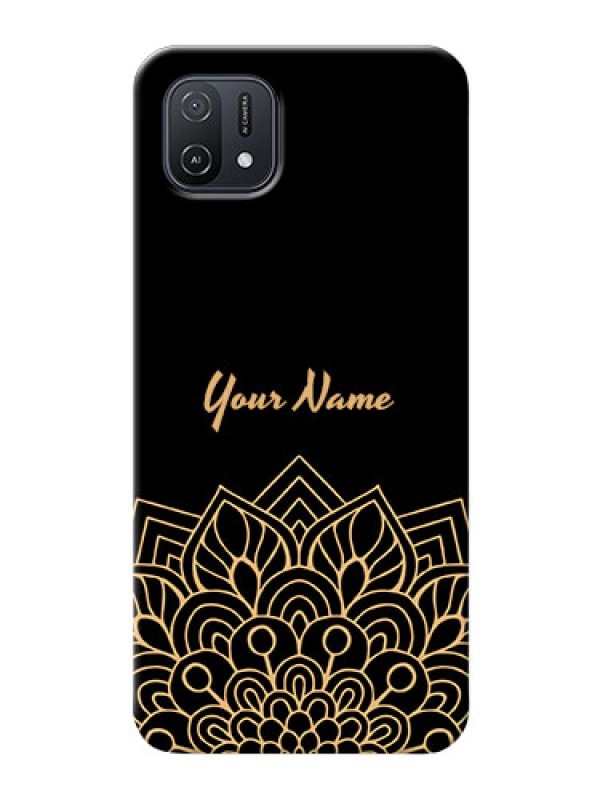 Custom Oppo A16E Back Covers: Golden mandala Design