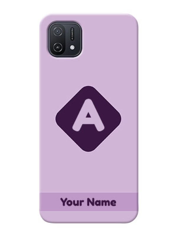 Custom Oppo A16E Custom Mobile Case with Custom Letter in curved badge Design