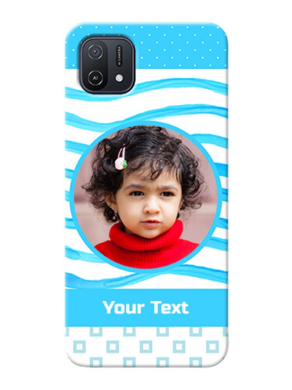 Custom Oppo A16k phone back covers: Simple Blue Case Design
