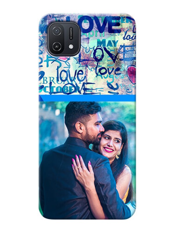 Custom Oppo A16k Mobile Covers Online: Colorful Love Design