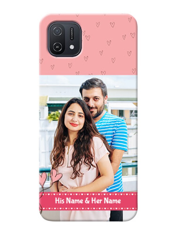 Custom Oppo A16k phone back covers: Love Design Peach Color