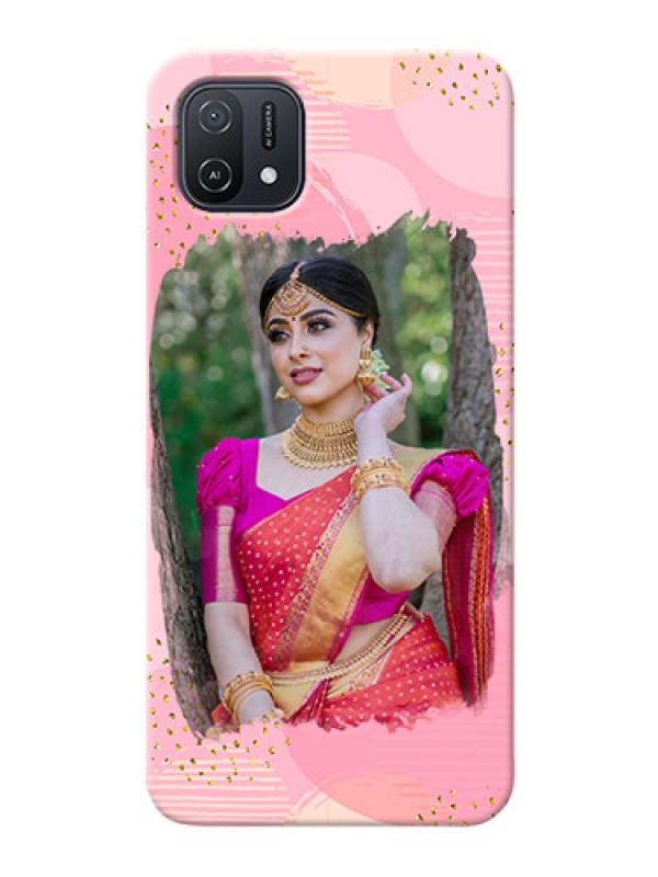Custom Oppo A16k Phone Covers for Girls: Gold Glitter Splash Design