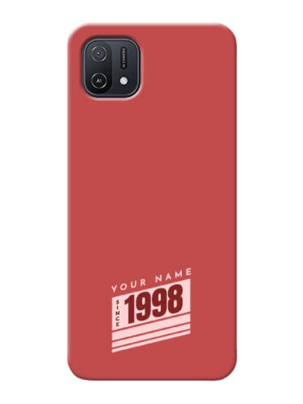 Custom Oppo A16K Phone Back Covers: Red custom year of birth Design