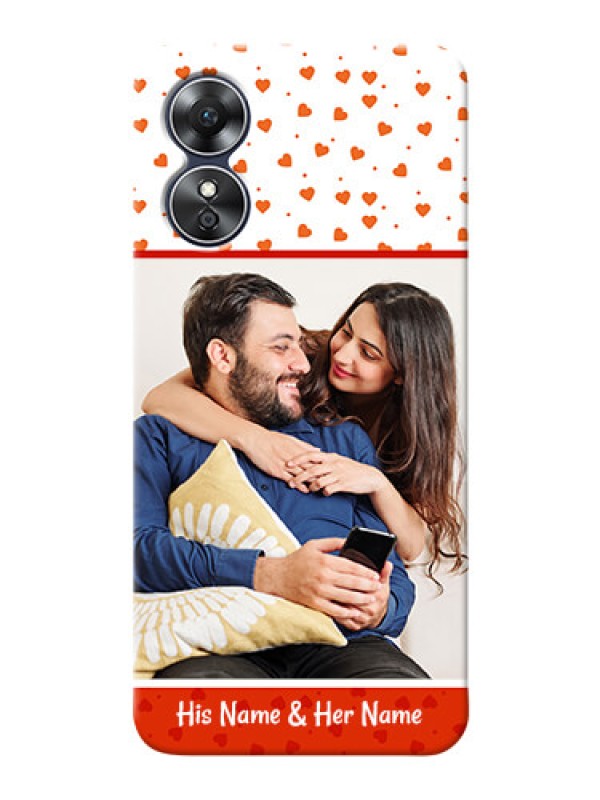Custom Oppo A17 Phone Back Covers: Orange Love Symbol Design