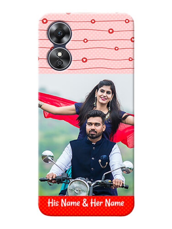 Custom Oppo A17 Custom Phone Cases: Red Pattern Case Design