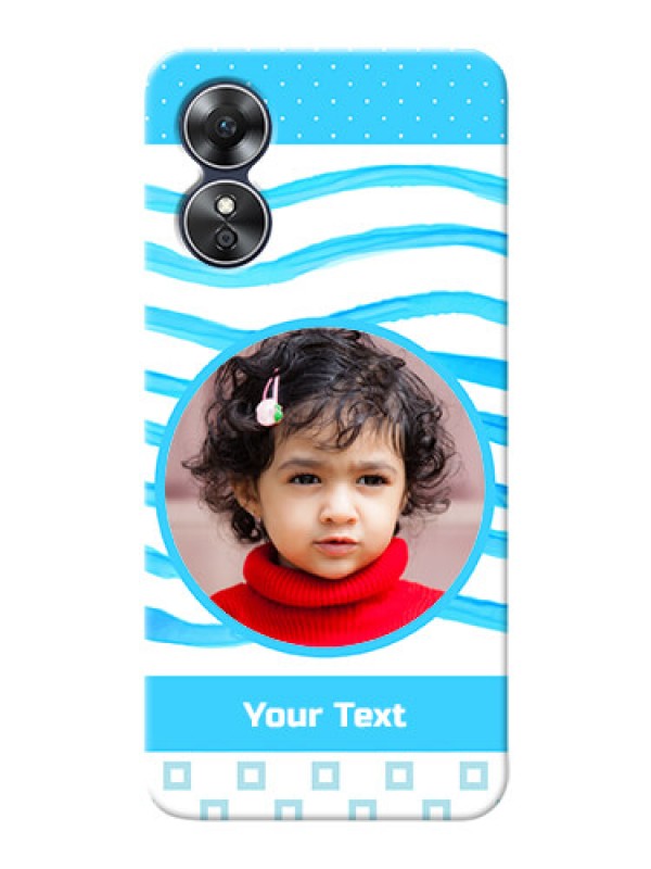 Custom Oppo A17 phone back covers: Simple Blue Case Design